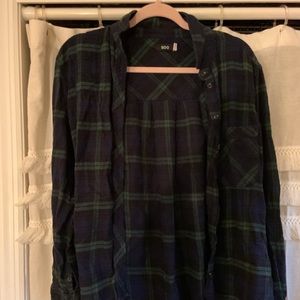 Urban Outfitters / BDG blue green women’s flannel